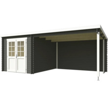 Abri de jardin en bois avec auvent et double porte