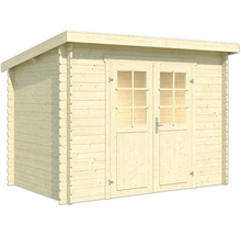 Abri de jardin en bois avec double porte et fenêtres