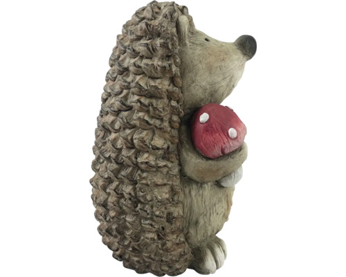 Dekofigur Igel mit Pilz für den Garten