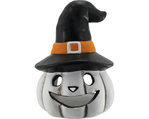 Dekorative Kürbisfigur mit Hexenhut für Halloween