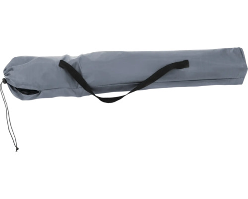 Sac de transport gris pour mobilier de camping avec bandoulière noire et cordon de serrage