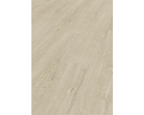 Sol stratifié clair avec aspect bois.