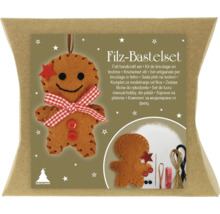 Kit de bricolage en feutrine avec motif bonhomme en pain d''épices dans l''emballage