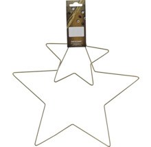 Zwei goldfarbene Drahtsterne zum Dekorieren