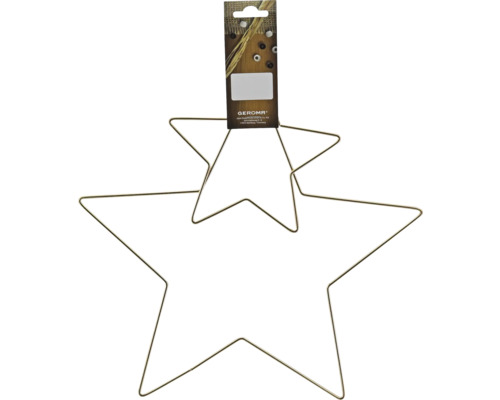 Weihnachtsdeko Sterne auf Draht 2 Stk. 15 x 30 cm braun Zwei goldfarbene Drahtsterne zum Dekorieren