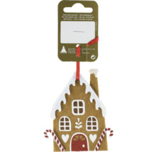 Maison en pain d''épices en feutre comme décoration de sapin de Noël