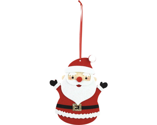 Santa Claus Weihnachtsanhaenger aus Filz mit Aufhaengeband