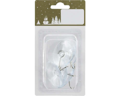 Ventouses avec crochets plastique Ø 3,5 cm transparent 6 pièces Ventouses avec crochets dans l''emballage