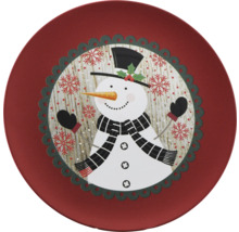 Assiette à motif bonhomme de neige pour une décoration de table festive