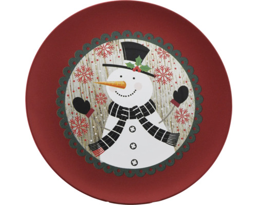 Assiette à motif bonhomme de neige pour une décoration de table festive