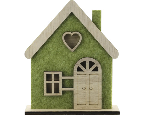 Dekoratives Haus aus Holz mit Herzfenster für Innendekoration