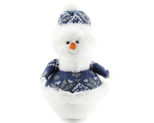 Figurine bonhomme de neige avec bonnet et pull