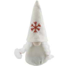 Figurine décorative gnome de Noël avec flocon de neige rouge sur le bonnet