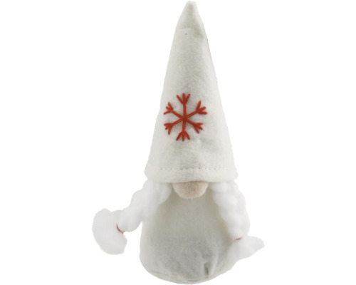 Figurine décorative gnome de Noël avec flocon de neige rouge sur le bonnet
