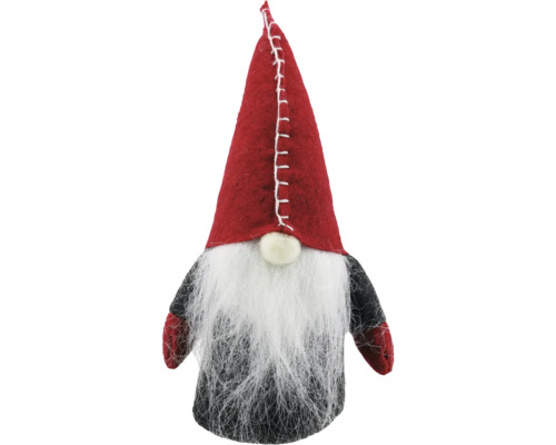 Nain décoratif avec bonnet rouge et barbe blanche comme décoration de Noël