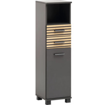 Armoire haute avec compartiment ouvert, deux tiroirs et une porte