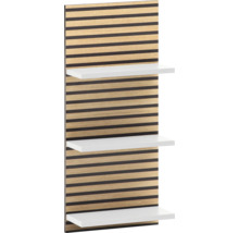 Étagère murale avec panneau arrière en bois et trois tablettes