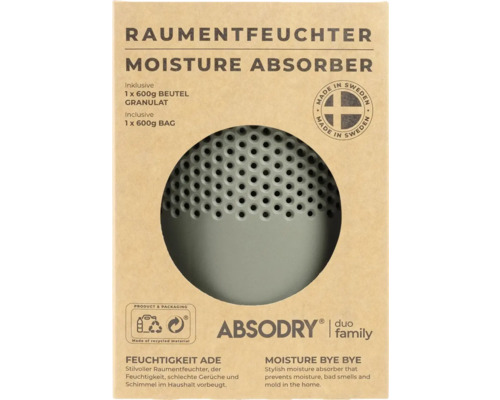 Absodry Raumentfeuchter inklusive 600 Gramm Beutel Granulat