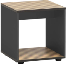 Table d''appoint carrée avec fond et plateau à lattes