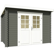 Abri de jardin en bois avec double porte et fenêtres