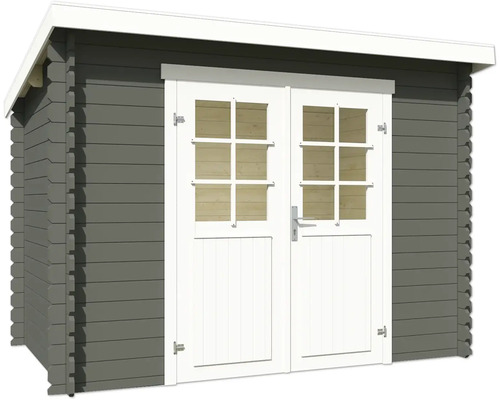 Abri de jardin en bois avec double porte et fenêtres