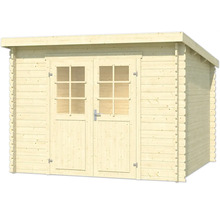 Abri de jardin en bois avec double porte et fenêtres