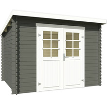 Abri de jardin en bois avec double porte et fenêtres