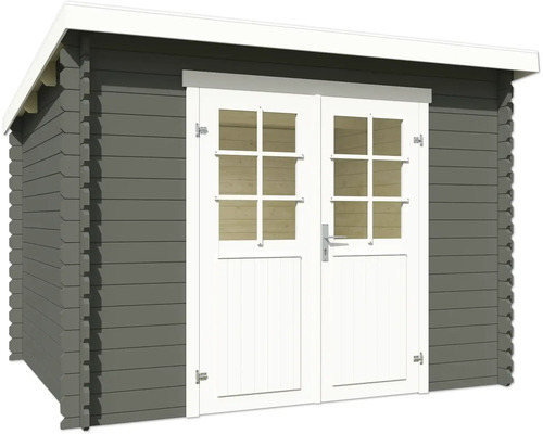 Abri de jardin en bois avec double porte et fenêtres