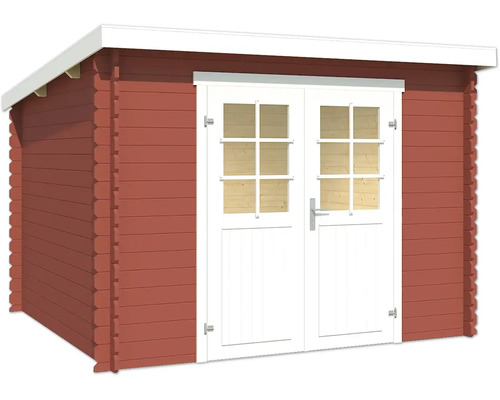 Abri de jardin en bois avec double porte et fenêtres