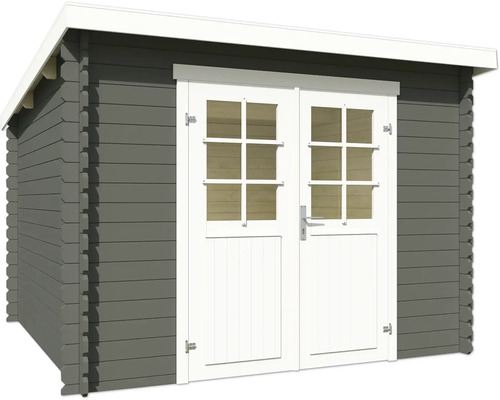 Abri de jardin en bois avec double porte et fenêtres