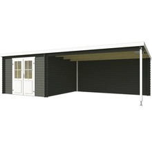 Abri de jardin en bois avec auvent et double porte