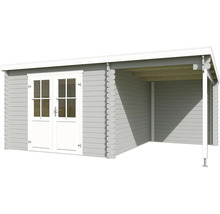 Abri de jardin avec double porte et auvent