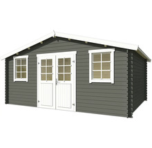 Abri de jardin en bois avec fenêtres et double porte