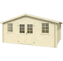 Holzgartenhaus mit Doppeltür und Fenstern