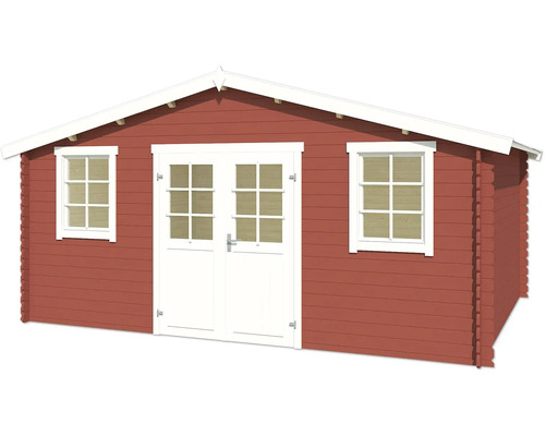 Abri de jardin en bois avec double porte et fenêtres