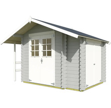 Abri de jardin en bois avec double porte et porte simple