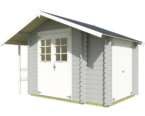 Abri de jardin en bois avec double porte et porte simple