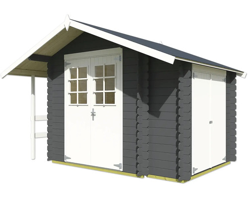 Abri de jardin en bois avec double porte et porte simple