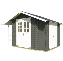 Abri de jardin en bois avec double porte et porte simple