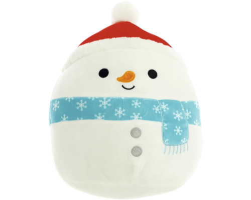 Coussin décoratif Noël bonhomme de neige blanc 40 cm Bonhomme de neige en peluche avec bonnet et écharpe