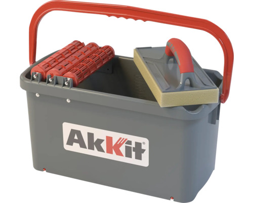 Akkit Profi-Fliesen-Wasch-System Fliesenleger Eimer mit Rollen und Schwammbrett