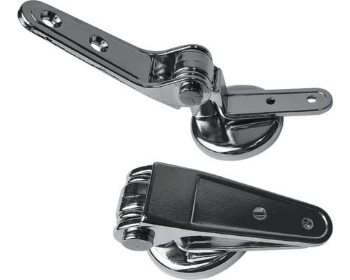 Zwei WC-Sitzscharniere aus Metall