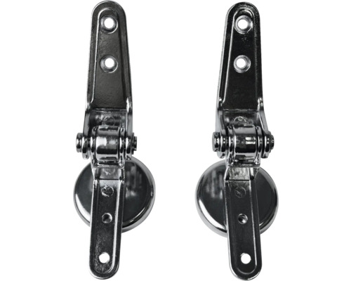 Zwei WC-Deckel Scharniere aus Metall