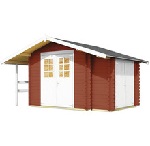 Abri de jardin avec double porte et auvent