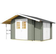 Abri de jardin en bois avec double porte et annexe