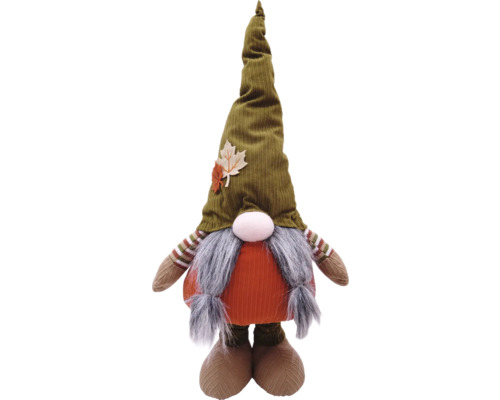 Dekorativer Zwerg mit Mütze und Bart als Herbstdekoration
