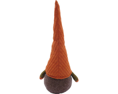 Dekorative Zwergenfigur mit gestrickter Mütze und Filzkörper