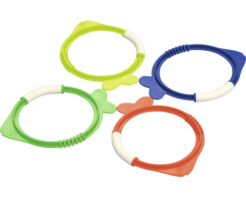 Quatre anneaux de dentition colorés pour bébés