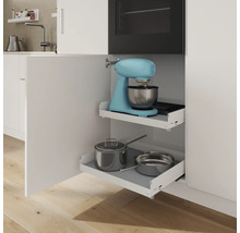 Meuble de cuisine avec tiroirs coulissants pour robot de cuisine et casseroles