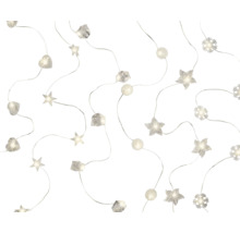Guirlande lumineuse avec étoiles, cœurs, boules, flocons de neige